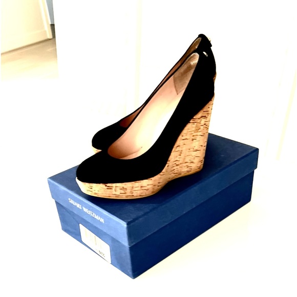 Stuart Weitzman Corkswoon Suede Wedge Size 6 - Picture 8 of 16